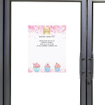 Pastry shop bakery logo pink white cupcakes flyer<br><div class="desc">Personalise and add your business logo,  name,  address,  your text. White bacground decorated with pink confetti and cupcakes.</div>