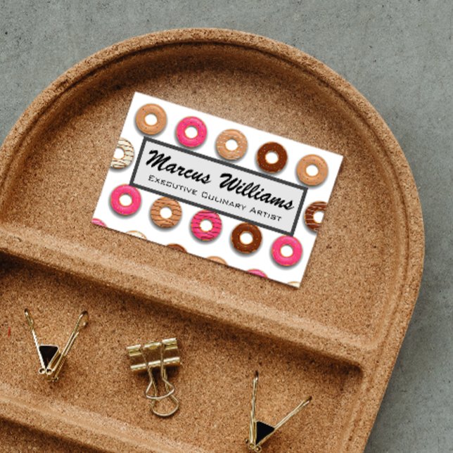 Pastry Shop | Doughnut Pattern Business Card (Creator Uploaded)