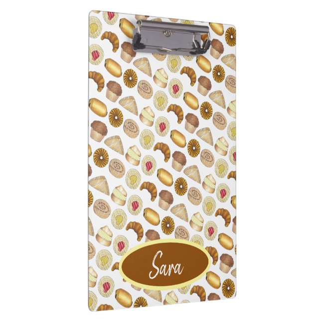 Pastry Tray Croissant Danish Muffin Baked Goods Clipboard (Right)
