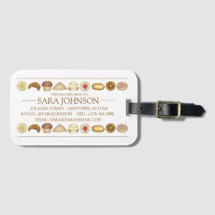 Pastry Tray Croissant Danish Muffin Baked Goods Luggage Tag
