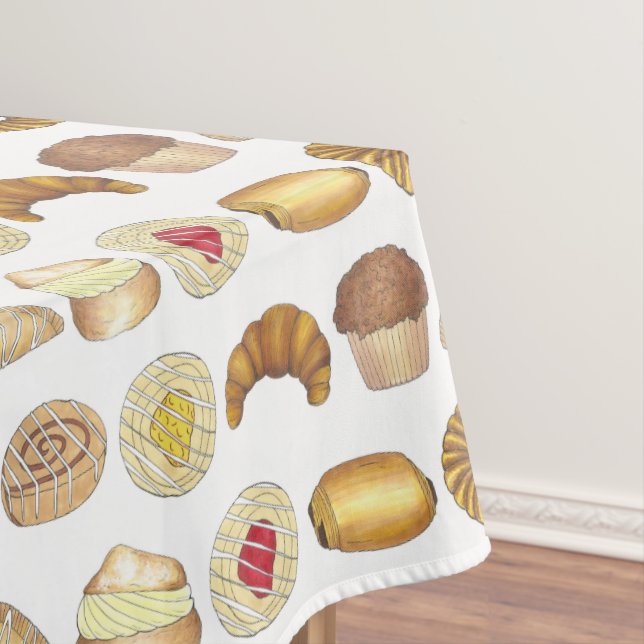 Pastry Tray Croissant Danish Muffin Baked Goods Tablecloth (In Situ)