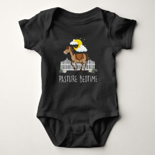 Pasture Bedtime Kids Good Night Horse Farm Animal Baby Bodysuit