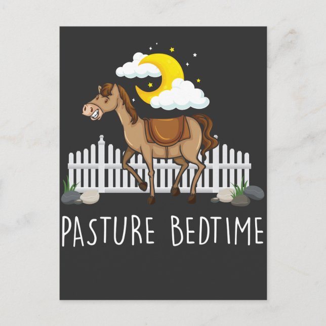 Pasture Bedtime Kids Good Night Horse Farm Animal Postcard (Front)