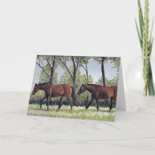 Pasture Buddies Horse Art Greeting Card