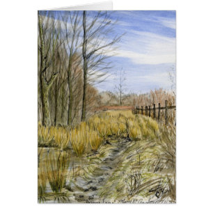 "Pasture Lane in Early March" watercolor