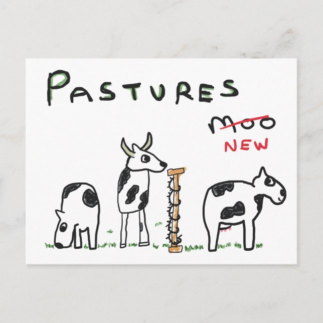Pastures New Postcard (Front)