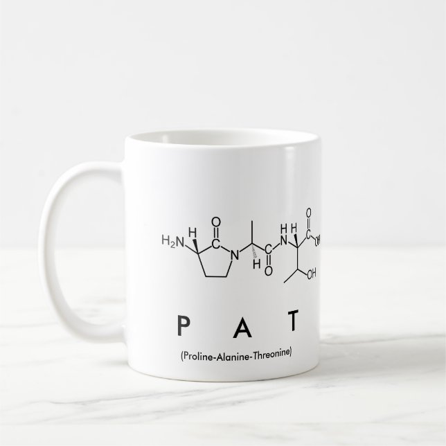 Pat peptide name mug (Left)