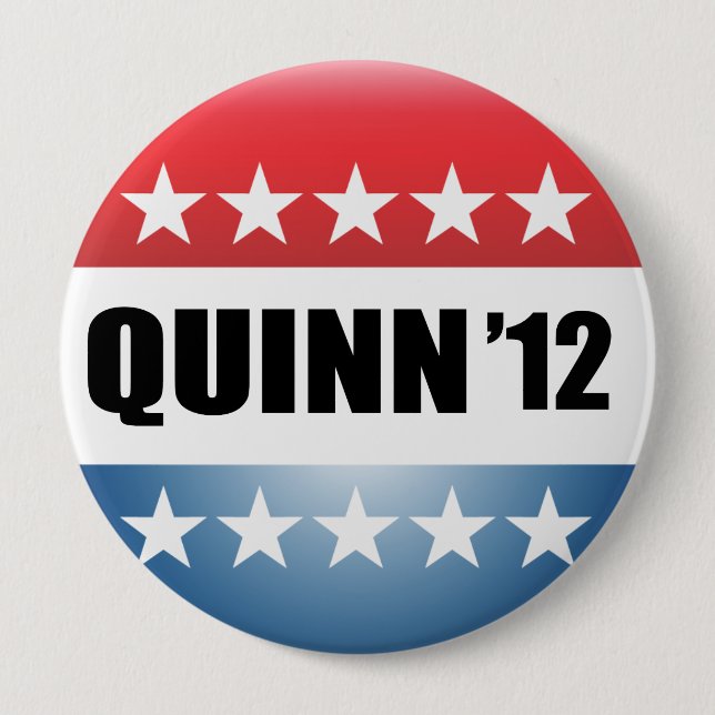 PAT QUINN 10 CM ROUND BADGE (Front)