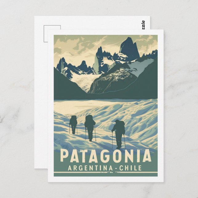 Patagonia Argentina Chilli Vintage Travel Place  Postcard (Front/Back)