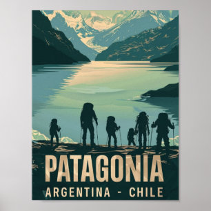 Patagonia Argentina Chilli Vintage Travel Place  Poster