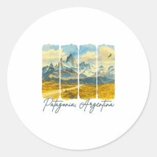 Patagonia Argentina Traveling Brushstroke Patagoni Classic Round Sticker