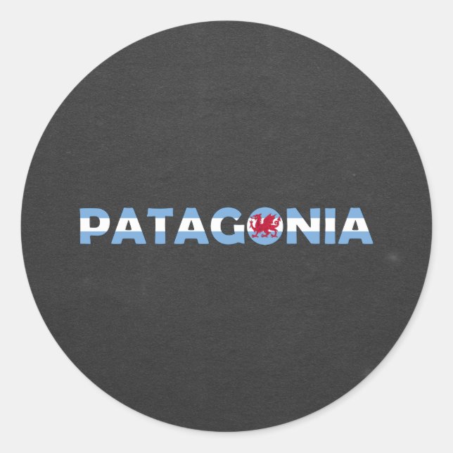 Patagonia flag font classic round sticker (Front)