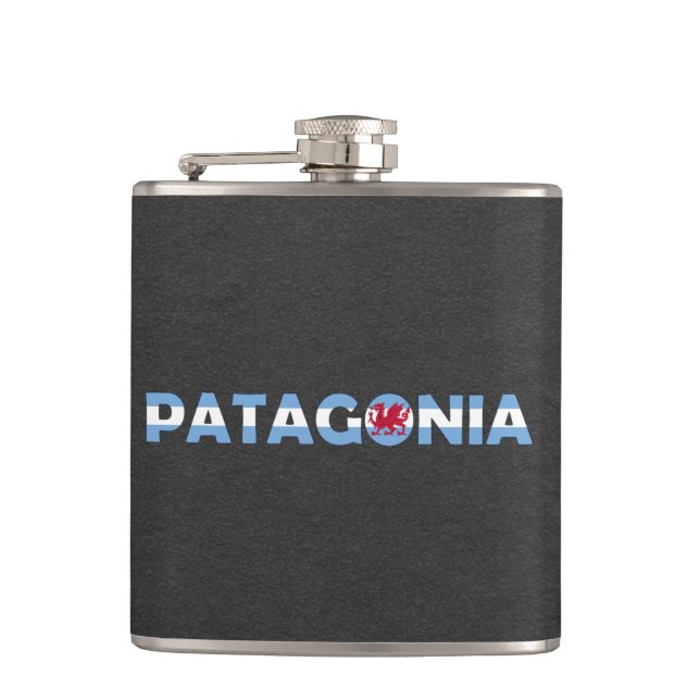 Patagonia flag font hip flask (Front)