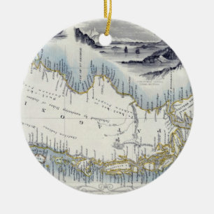 Patagonia, from a Series of World Maps published b Ceramic Tree Decoration