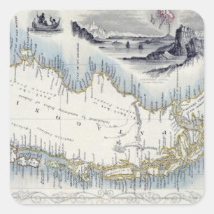 Patagonia, from a Series of World Maps published b Square Sticker