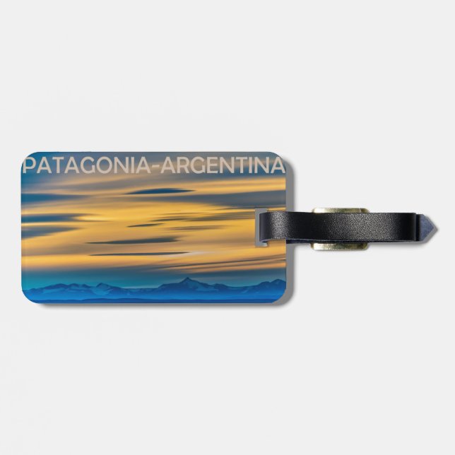 Patagonia Landscape Sunset Scene, Argentina Luggage Tag (Back Horizontal)