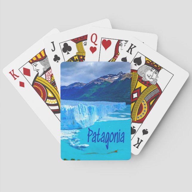 Patagonia South America Glacier and Mountains Playing Cards (Back)