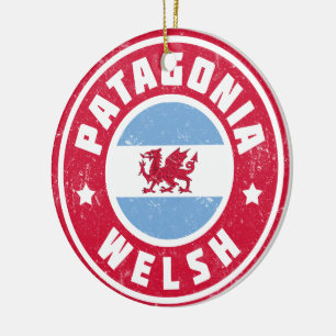 Patagonia Welsh Flag Ceramic Tree Decoration