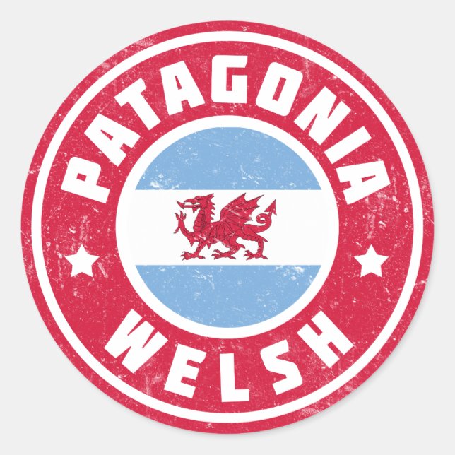 Patagonia Welsh Flag Classic Round Sticker (Front)