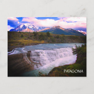 patagonian waterfalls postcard