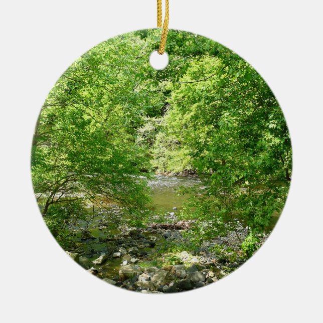Patapsco River View Maryland Nature Photography Ceramic Tree Decoration (Front)