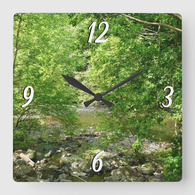 Patapsco River View Maryland Nature Photography Square Wall Clock (Front)