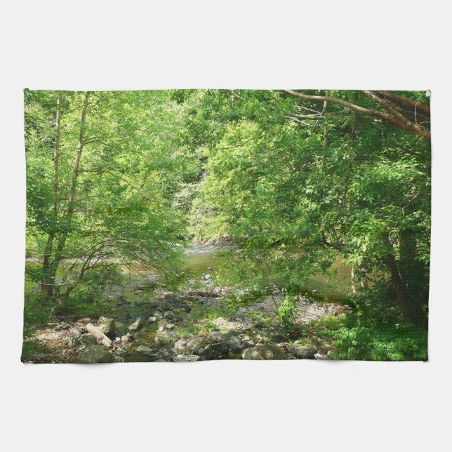 Patapsco River View Maryland Nature Photography Tea Towel (Horizontal)