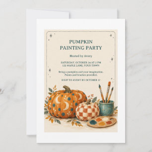 Patch and Paint Pumpkin Painting Party Invitation