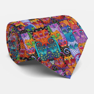 PATCH CAT FACES TIE