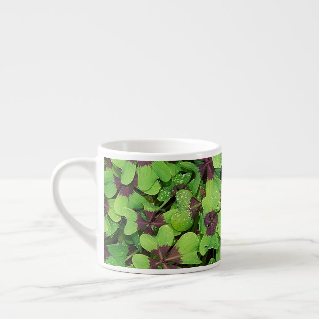 Patch of Four Leaf Clover (Sorrel) after Rain Espresso Cup (Left)