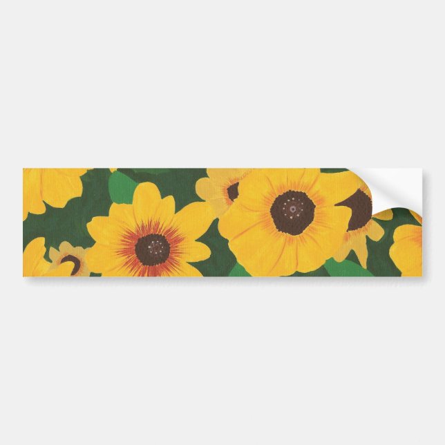 Patch of Yellow Sunflowers on bumper stickers (Front)