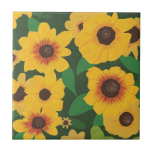 Patch of Yellow Sunflowers Painting Trivet