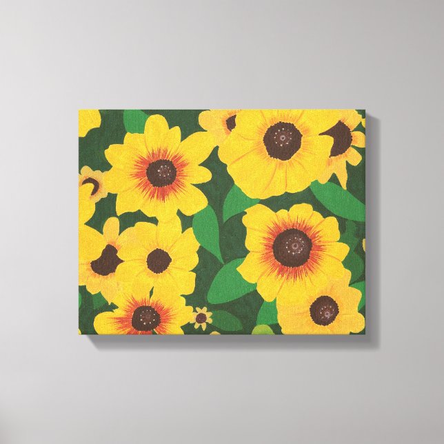 Patch of Yellow Sunflowers Painting Wrapped Canvas (Front)