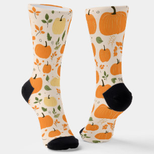 Patch Perfect - Cosy Orange Pumpkin Pattern Socks