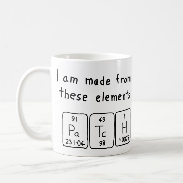 Patch periodic table name mug (Left)