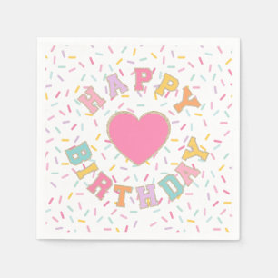 Patch Preppy Letter Birthday Napkin