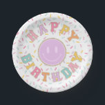 Patch Preppy Letter Birthday Paper Plate<br><div class="desc">Varsity preppy patch birthday.</div>