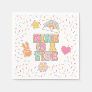 Patch Preppy Nine is a Vibe 9th Birthday Napkin