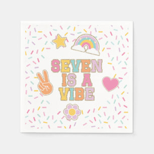 Patch Preppy Seven is a Vibe Birthday Napkin