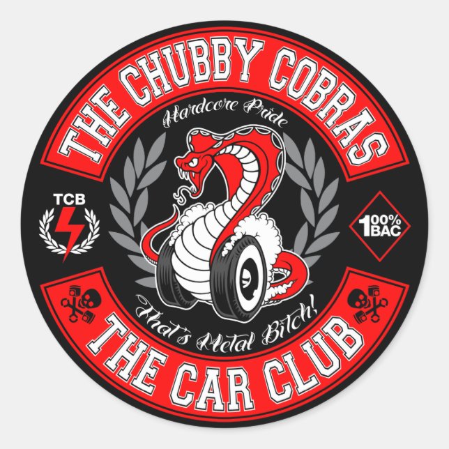 Patch Red 1.5" Classic Round Sticker (Front)