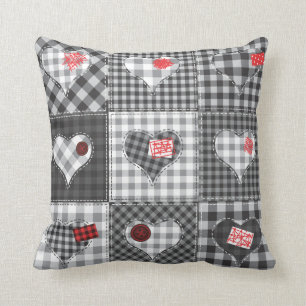 Patch-work Heart Quilt Cushion