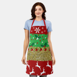 Patch Work Ugly Sweater Pattern Christmas Apron