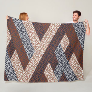 Patched Abstract Floral I Fleece Blanket