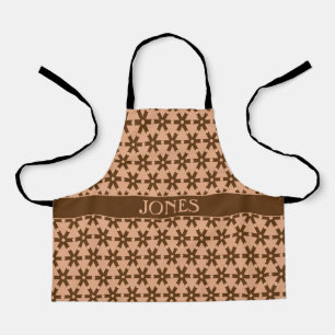 Patches Cream Brown Minimal Pattern Apron