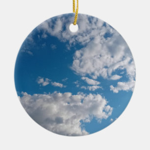 Patches of white cloud ceramic tree decoration