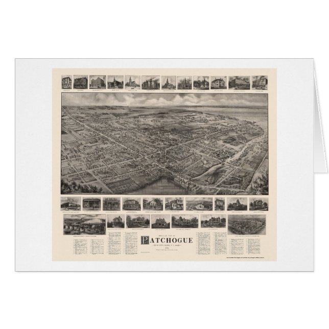 Patchogue, NY Panoramic Map - 1906 (Front Horizontal)