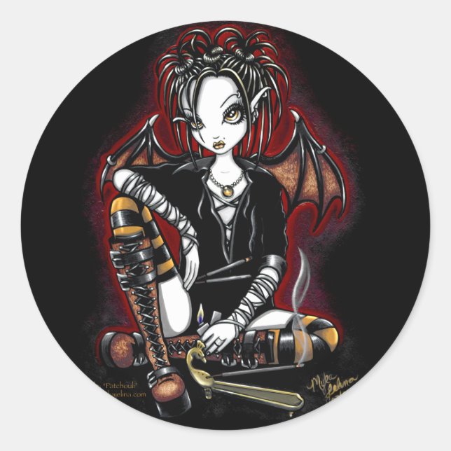 Patchouli Dark Fairy Incense Fantasy Stickers (Front)