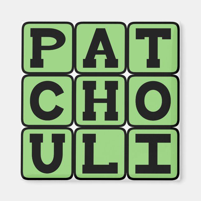 Patchouli, Hippie Oil Magnet (Front)