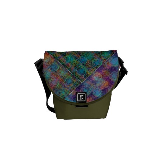 Patchwork Abstract Shoulder Bag, Olive Courier Bags
