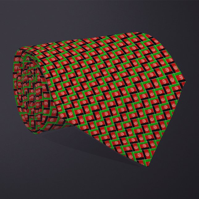 Patchwork Afghanistan Flag Pattern  Tie (Creator Uploaded)